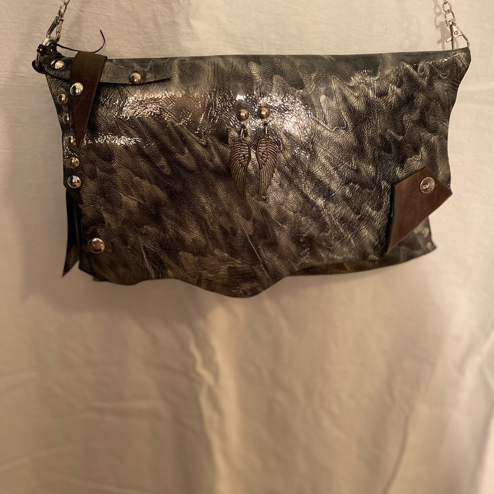 Evil Eve handmade leather purse bag clutch